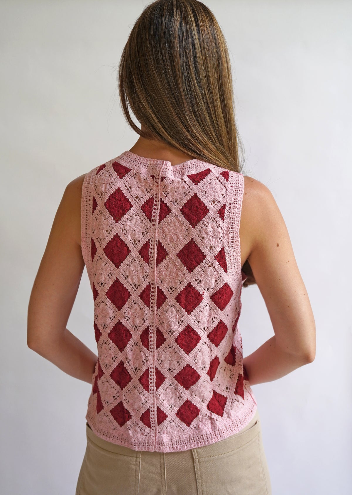 Chaleco MATILDE Rosado y Vino
