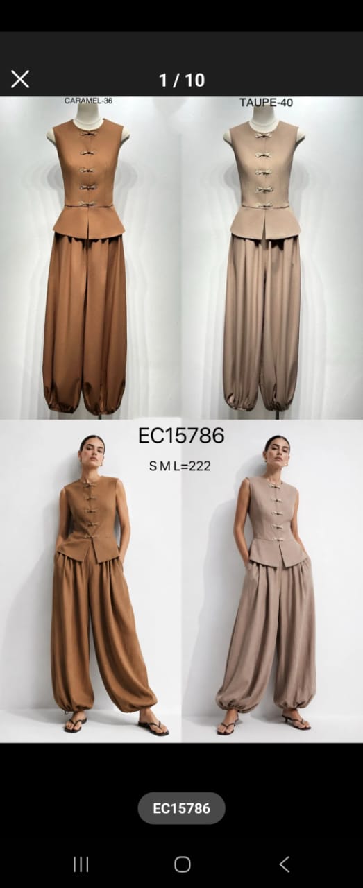 SS10 - Chaleco Sastre con Ganchos Metálicos Beige