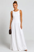 SS20 - Vestido Largo Botones Blanco